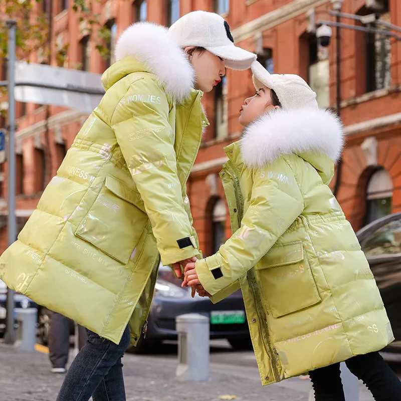 -30 degrees Celsius winter warm cotton jacket womens faux fur coat waterproof hooded clothing childrens coat clothing Parka snow jacket 5-16Y W240814