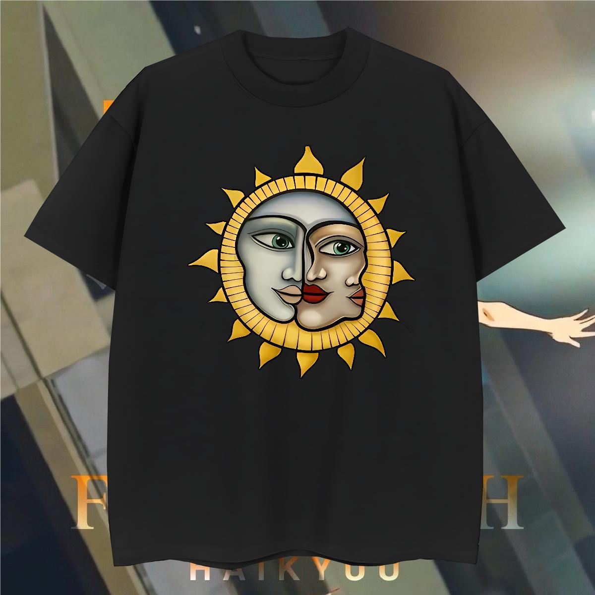 T shirt 230g Cotton portrait Street wear Hip Hop Short Sleeve O-Neck DIY Printed Mens Tshirts Casual New Soft Tee Shirt