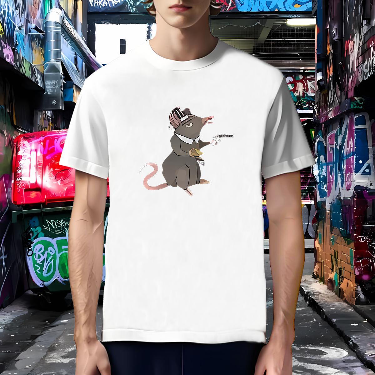 Unisex T Shirts Men mouse Breathable Soft Daily Wear Black White 230g 100% Cotton Tshirt for Man Woman Factory Direct Top Tees