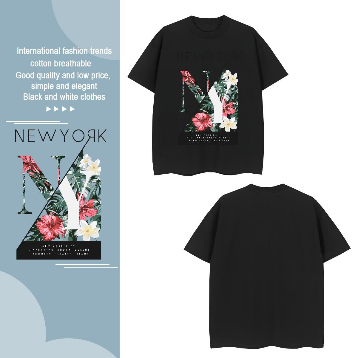 T shirt 230g 100% Cotton flower Home Outdoor Breathable Short Sleeve Skull Tshirt for Man Woman Fashion TOP Quality Tees