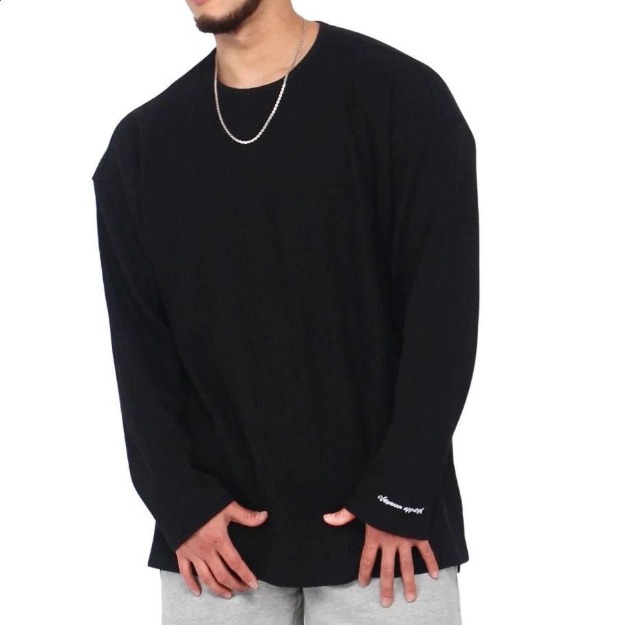 High quality Loose T-shirt Men Gym Fitness Long Sleeve Shirt Male Running Sport Tees Tops Fashion Streetwear Sweatshirt Apparel 240814