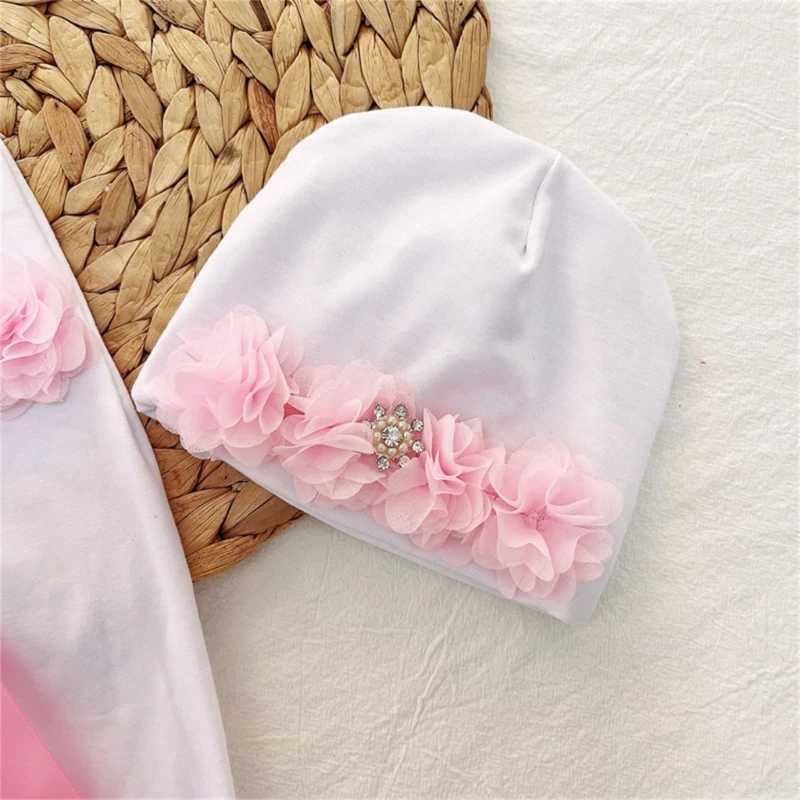 0-2Month Baby Photo Clothes Bowknot Sleeping Bag Beanie Hat Newborn Photography Costume Set Infant Photoshooting Outfit Y240814