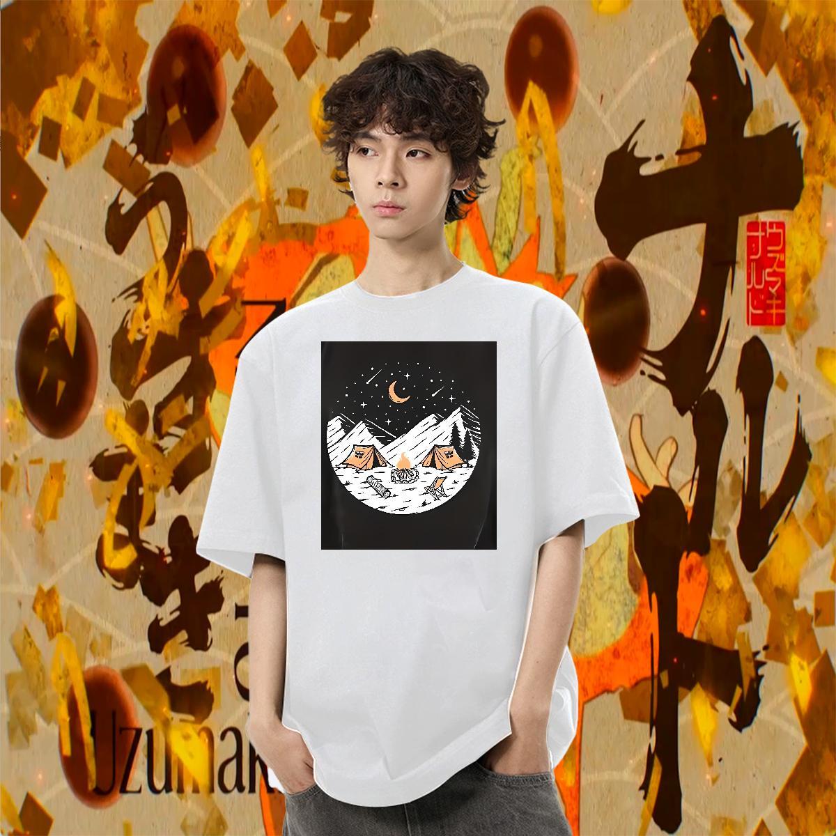 Designer Mens Tshirts Sports Casual 230g 100% Cotton Custom Cartoon Short Sleeve Soft mountains Man T Shirts 2024 DIY Top Tees