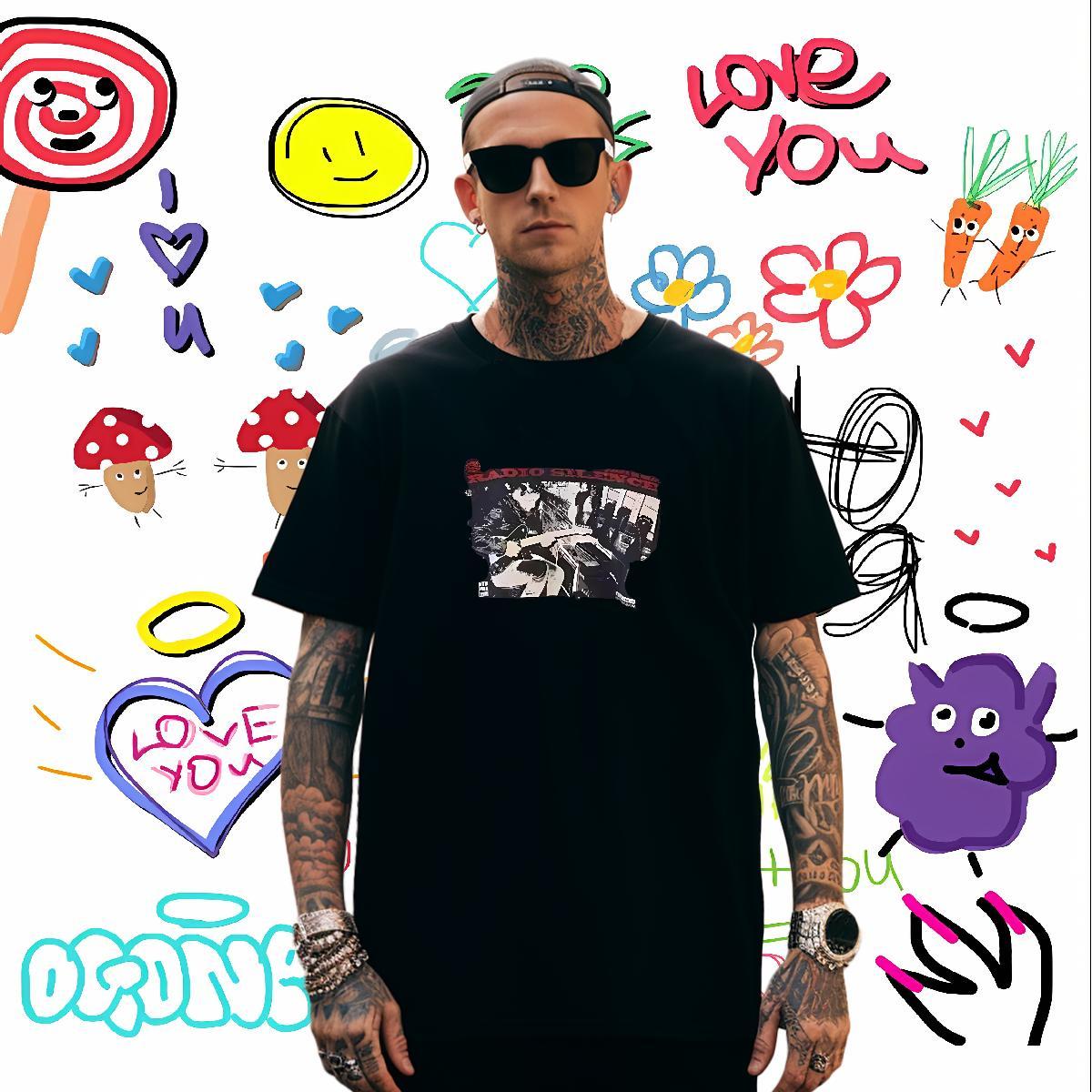 Soft person T-Shirts for Men Hip Hop Tshirts 230g Pure Cotton 2024 Designer Short Sleeve Soft DIY Printed Tees Shirts