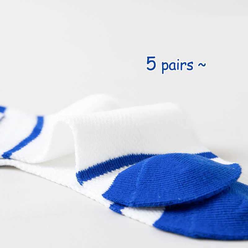 5 pairs of childrens socks boys summer mesh socks girls middle tube socks large childrens student socks casual cotton W240814