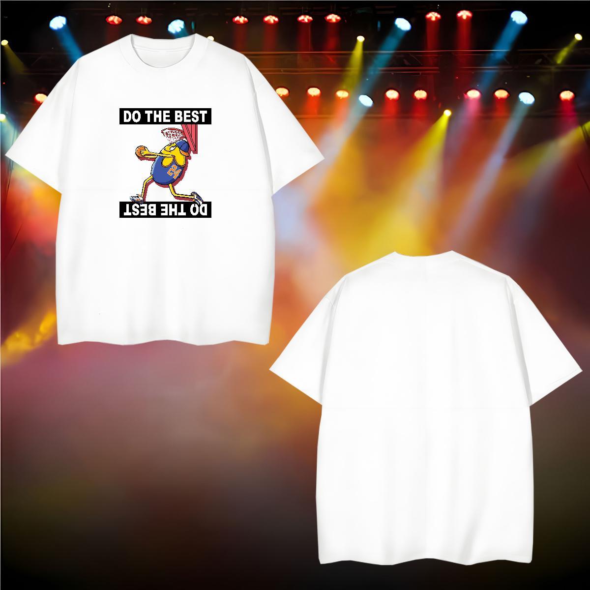 Men T Shirts 230g Pure Cotton plush Street wear Hip Hop Round Neck Short Sleeve Anime Couples T Shirts Casual New Brand Top Tees