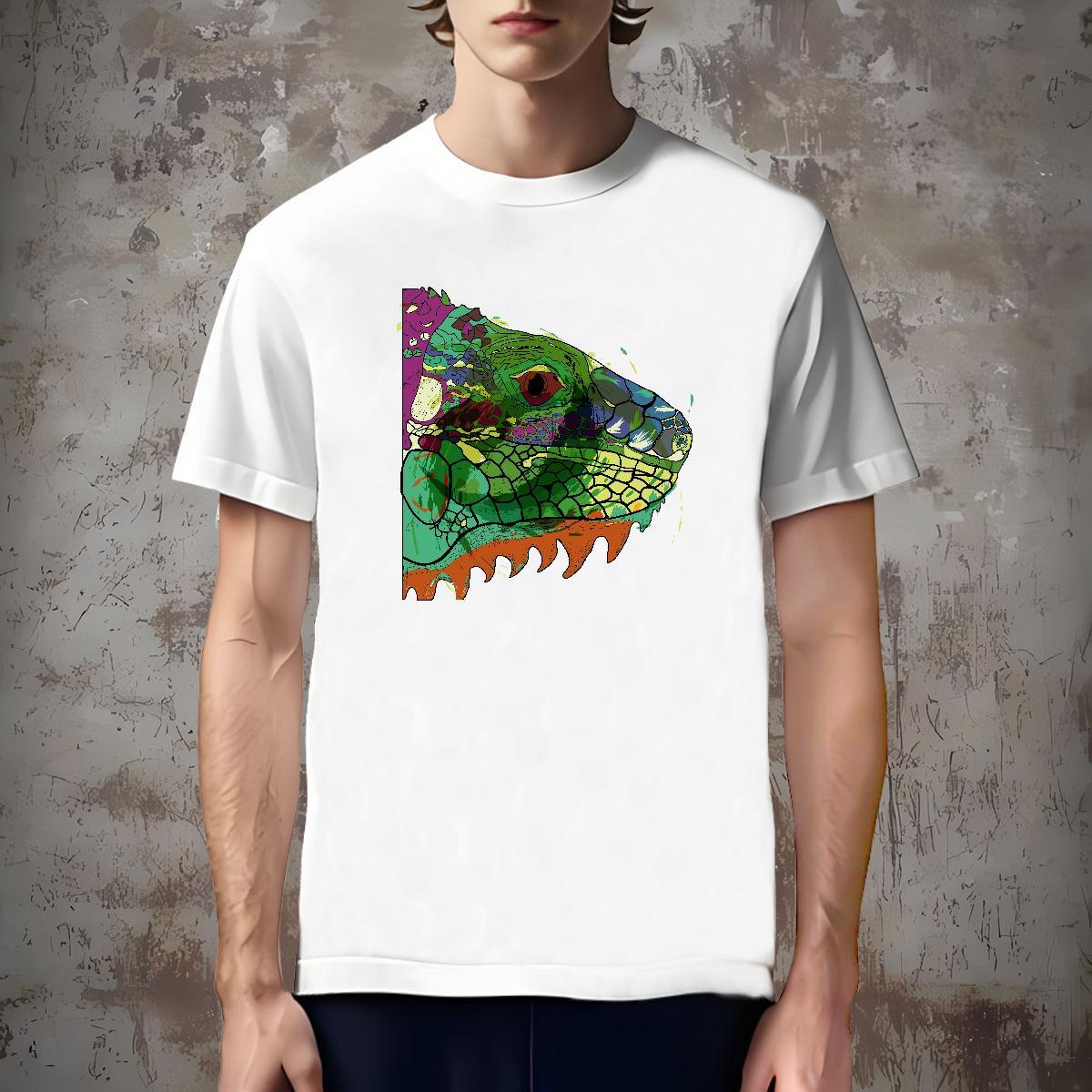 Wholesale T-Shirts fish head Breathable Summer Casual Anime Print 230g Pure Cotton Tshirts New Designer Tops Shirt