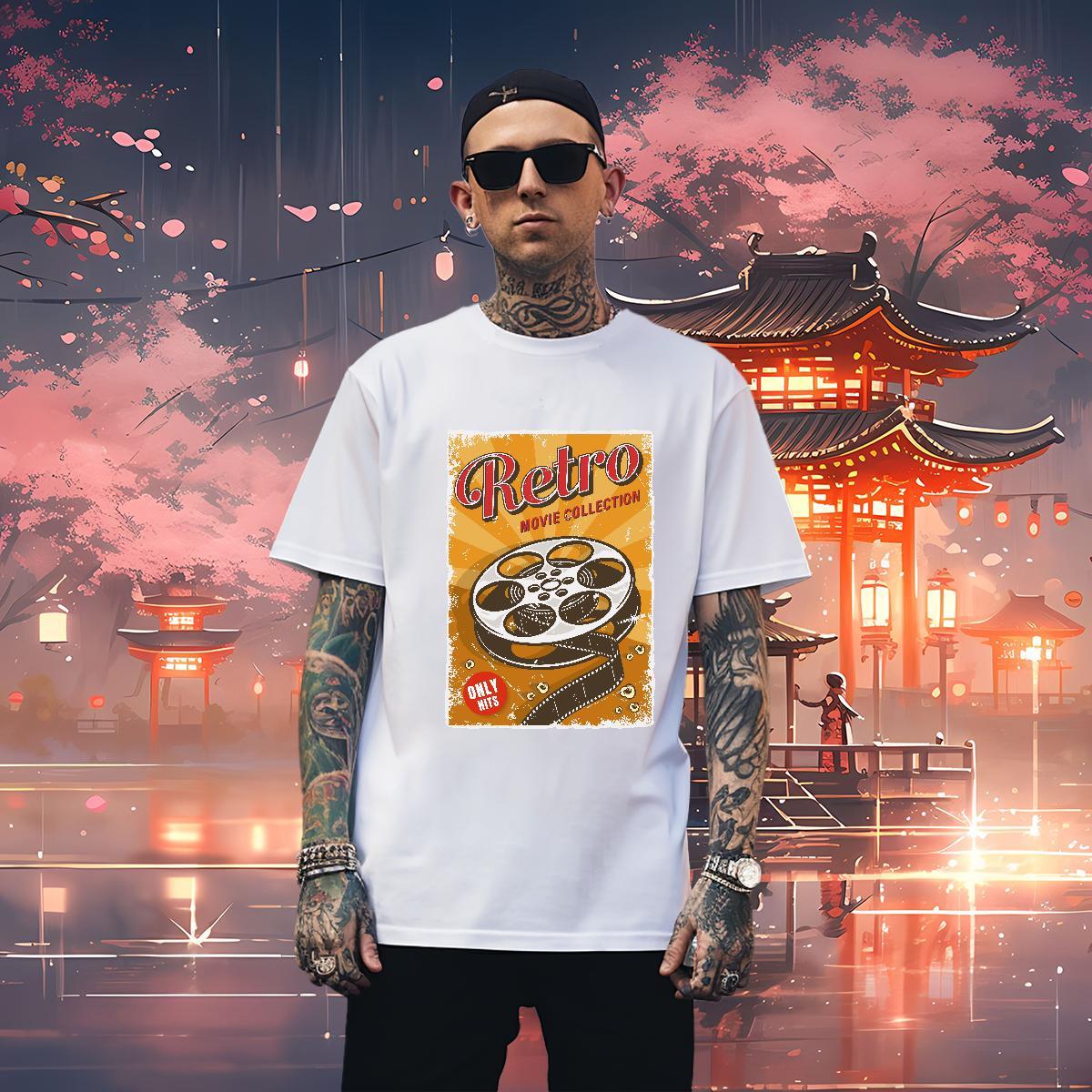 Loose tool T-Shirts for Men Street Wear Couples T Shirts 230g 100% Cotton Designer Fashion Breathable Short Sleeve DIY Printed Clothings