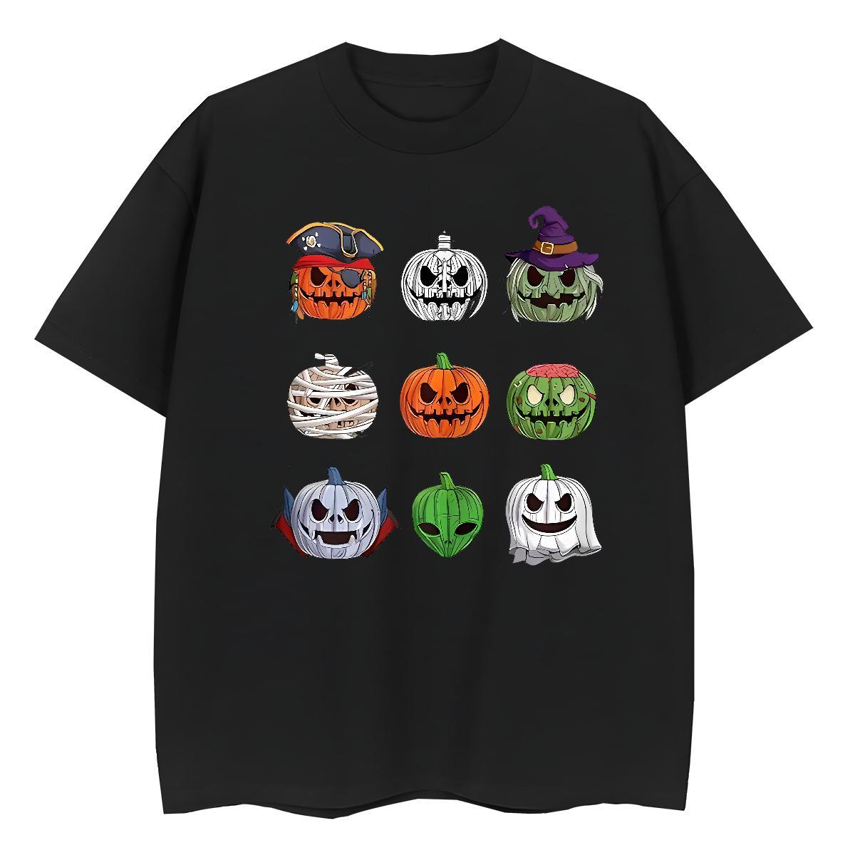 Comfortable T Shirt For Man pumpkin Breathable Short Sleeve Daily Wear Oversized 4XL 100% Cotton 230g Tshirt for Man Woman Fashion Clothings