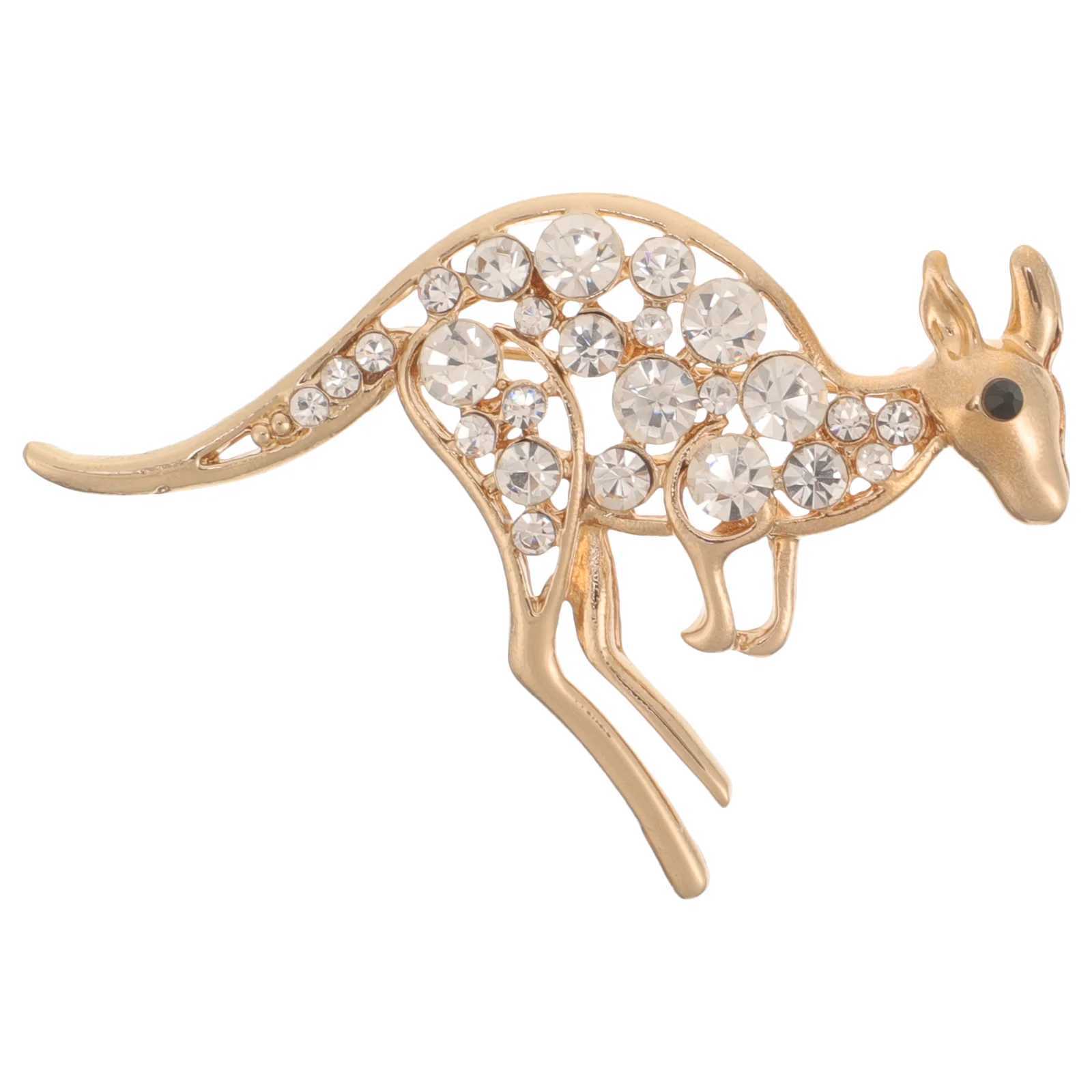 Kangaroo lapel pin jewelry rhinestone brooch alloy brooch accessory silver W240815