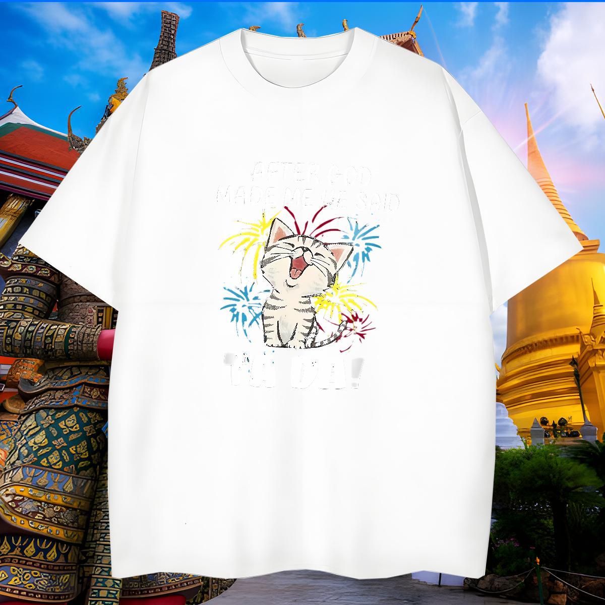 Brand T Shirts Men cute Breathable Crew Neck Spring Summer Custom Cartoon 230g Pure Cotton Tshirts 2024 Tees Shirts