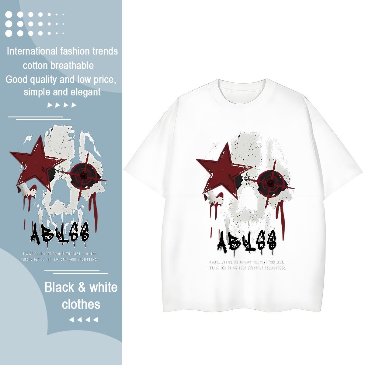 Cool Design T shirt halloween Breathable Crew Neck Sport Anime 230g 100% Cotton Men Tops Tees Casual New Clothings