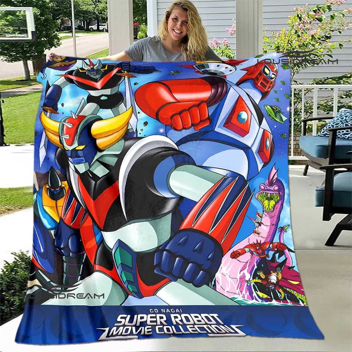 UFO ROBO GRENDIZER GOLDORAK printing blanket anime blanket Picnic blanket blankets for beds Birthday Gift Y240815