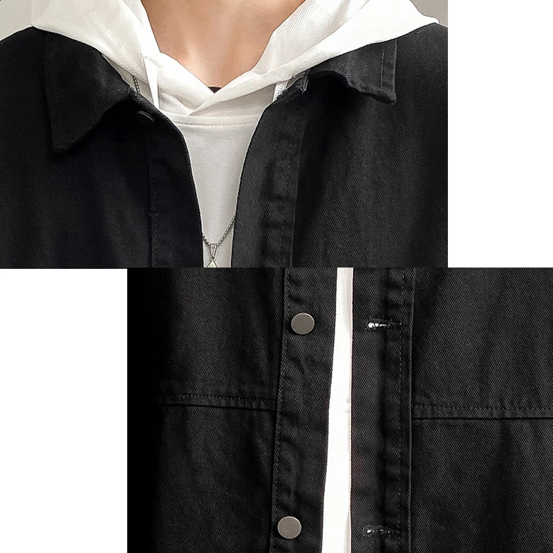 Simple Denim Jackets Men Black Classic All-match Vintage Males Large Size Outwear Comfort S-4XL Daily Unisex 240814