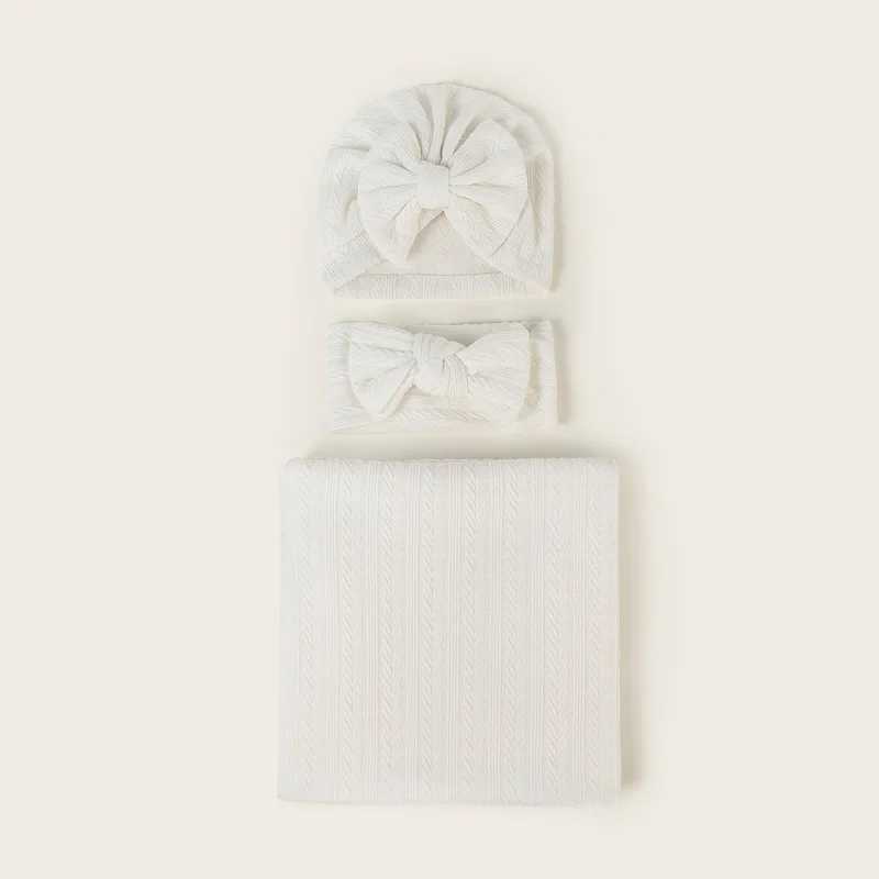 Baby blanket and hat headband set Y240815