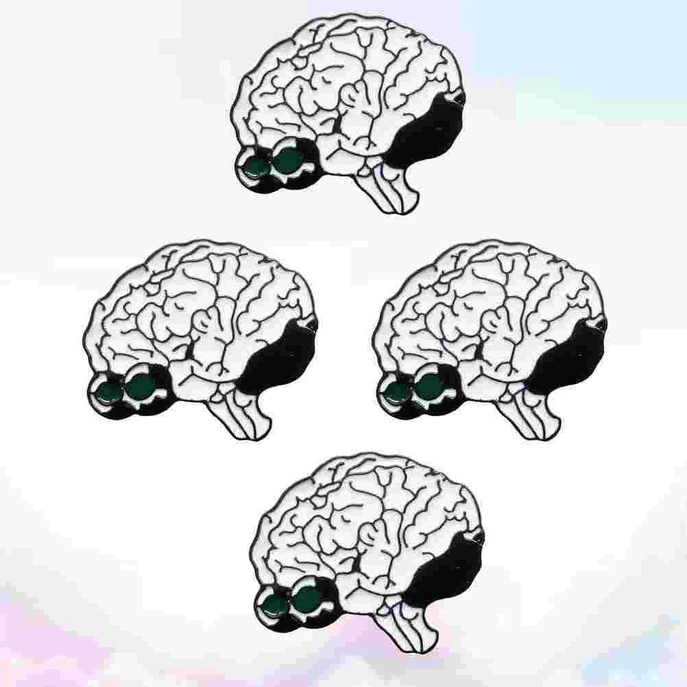 4 Scarf Clips Unique Brain Enamel Womens Brooch Body Brooch Cartoon Corset Hat Decorative Clothing Rotation W240815