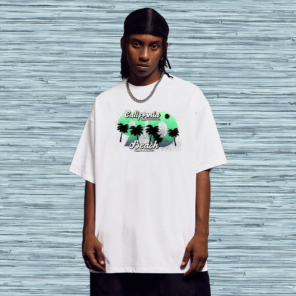 T-Shirts for Men 230g 100% Cotton tree High Street Hip Hop Breathable Short Sleeve Asian Size Men Tshirts Stylist Popular Clothings