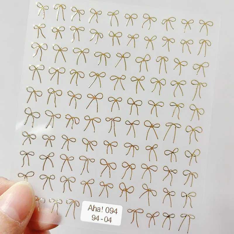 1pcs 3D Japanese Mini Bow Nail Art Stickers Fashion Cartoon Sale Black White Ribbon Nail Decoration Decals DIY Nail AccessoriesXJ240814