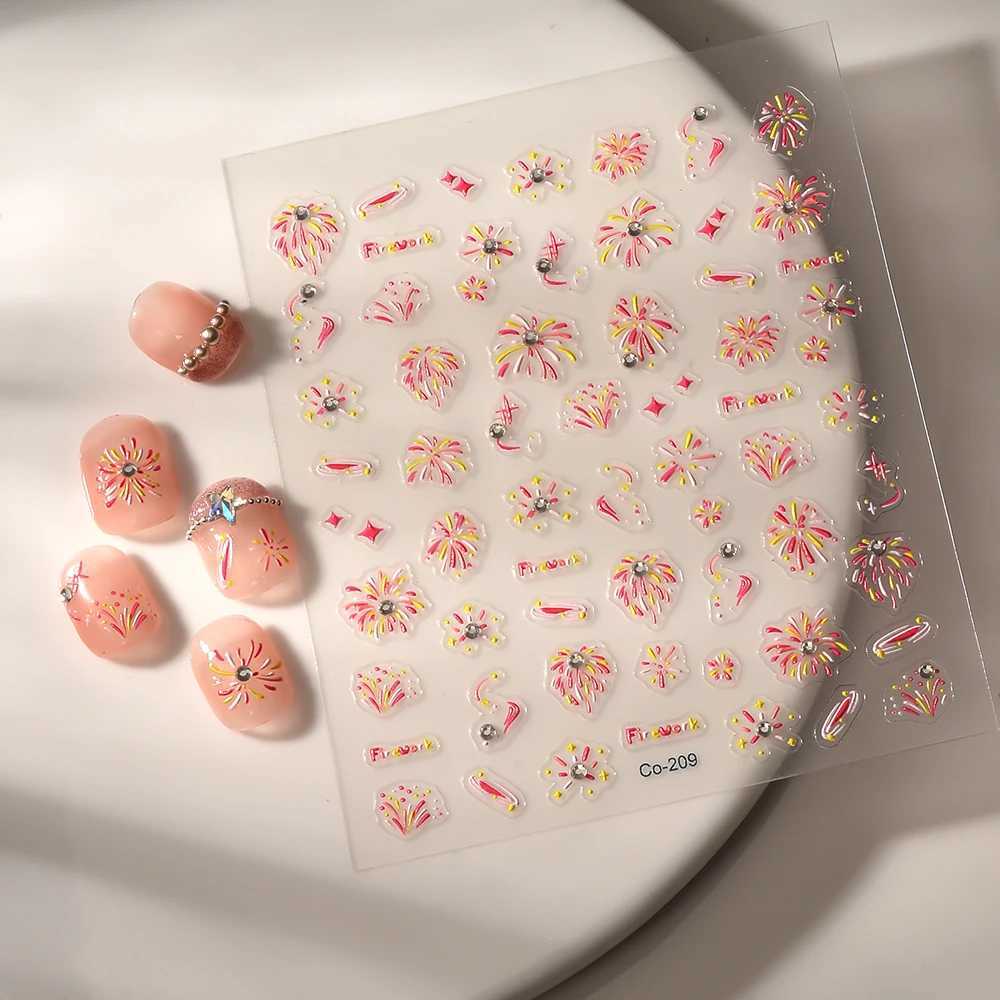 5D Cartoon Angel Nail Sticker Bronzing Butterfly Nail Art Decorations Sticker Nail Decals Four Seasons Flower Stickers For NailsXJ240814