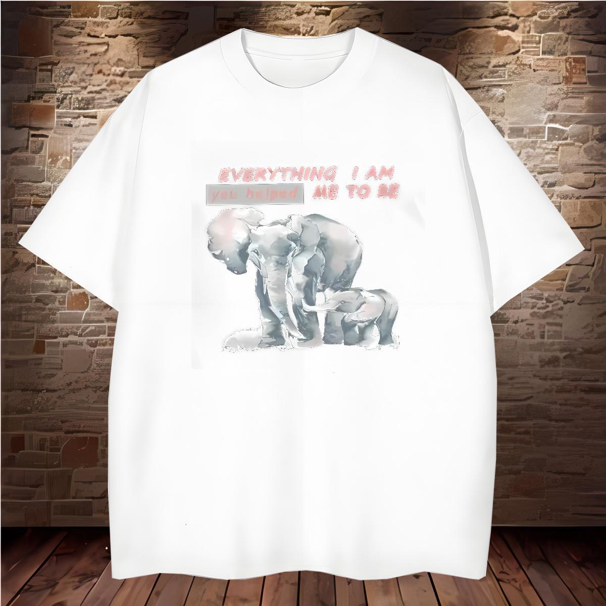 Man T Shirts 230g Pure Cotton Elephant Street wear Hip Hop Crew Neck Breathable DIY Logo Oversized Mens Tshirts New Arrival Wholesale Wear