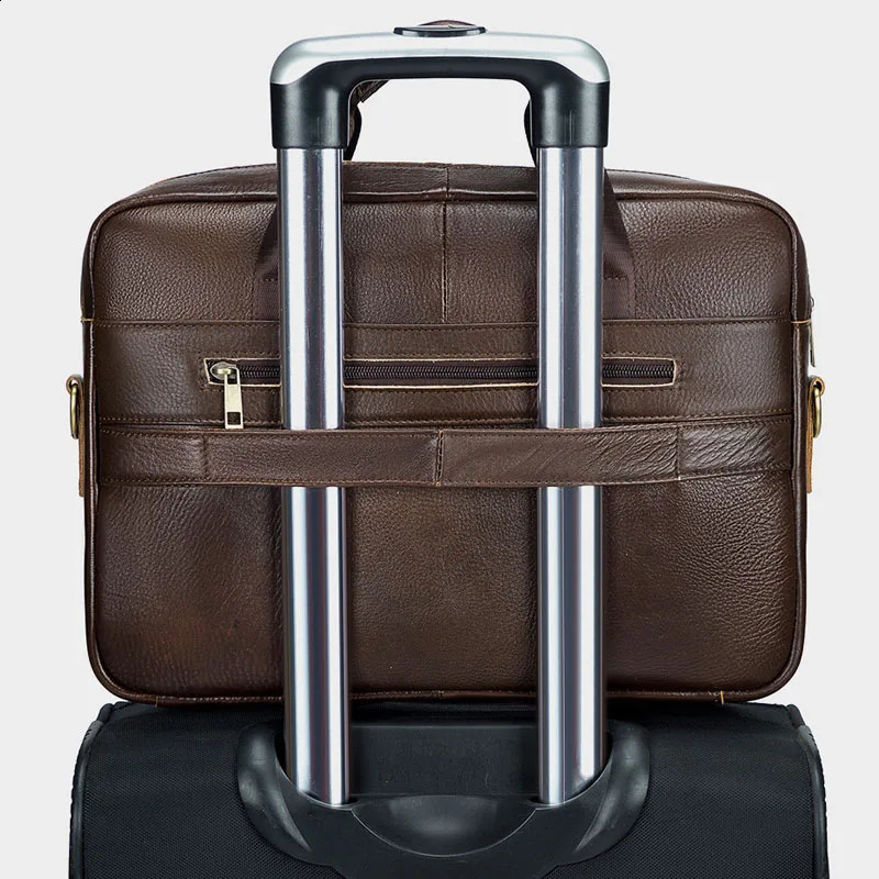 Genuine Leather Men Handbags Laptop Bags Male Business briefcase Travel Messenger Bags Mens Crossbody Shoulder Bag 240813