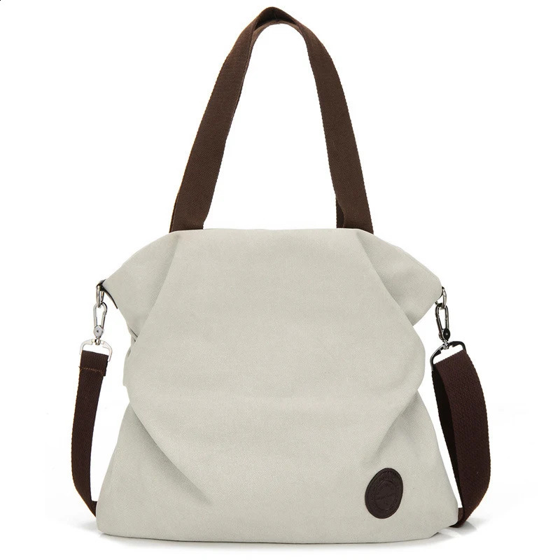 European and American Casual Handbags Simple Canvas Portable Shoulder Messenger Bag Womens Large Capacity Crossbody 240814