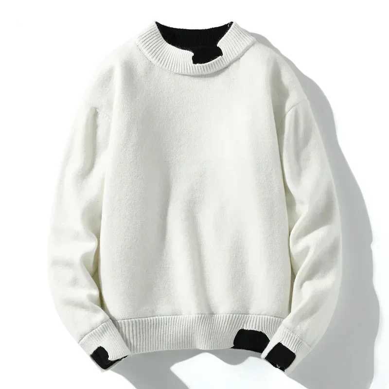 Sweaters Men Long Sleeve Solid Fashion Knitted Hip Hop Pullover Male O-Neck Knitwear Casual Couple Male Sweaters Streetwear 3XLXJ240814