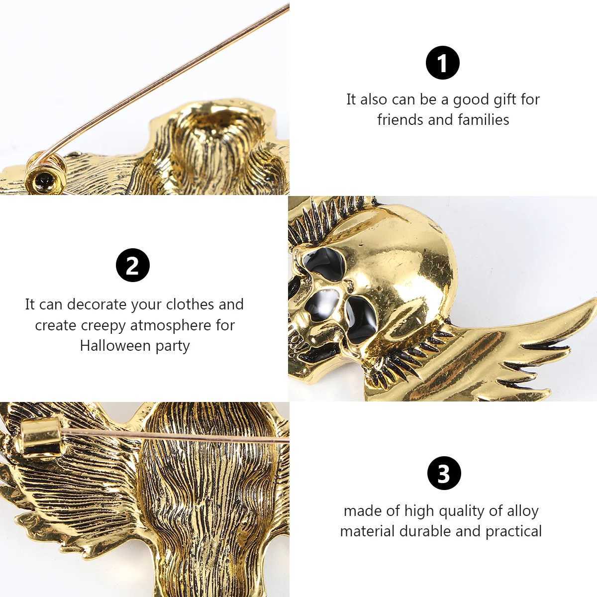 Fashionable Breastpin Halloween Skull Pirates Fashion Party Costume Decoration W240815