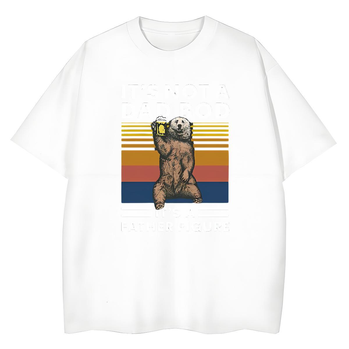 Cool Design T Shirts Men bear Pure Cotton Home Outdoor DIY Printed 100% Cotton 230g Men Clothes T-Shirt 2024 Tops