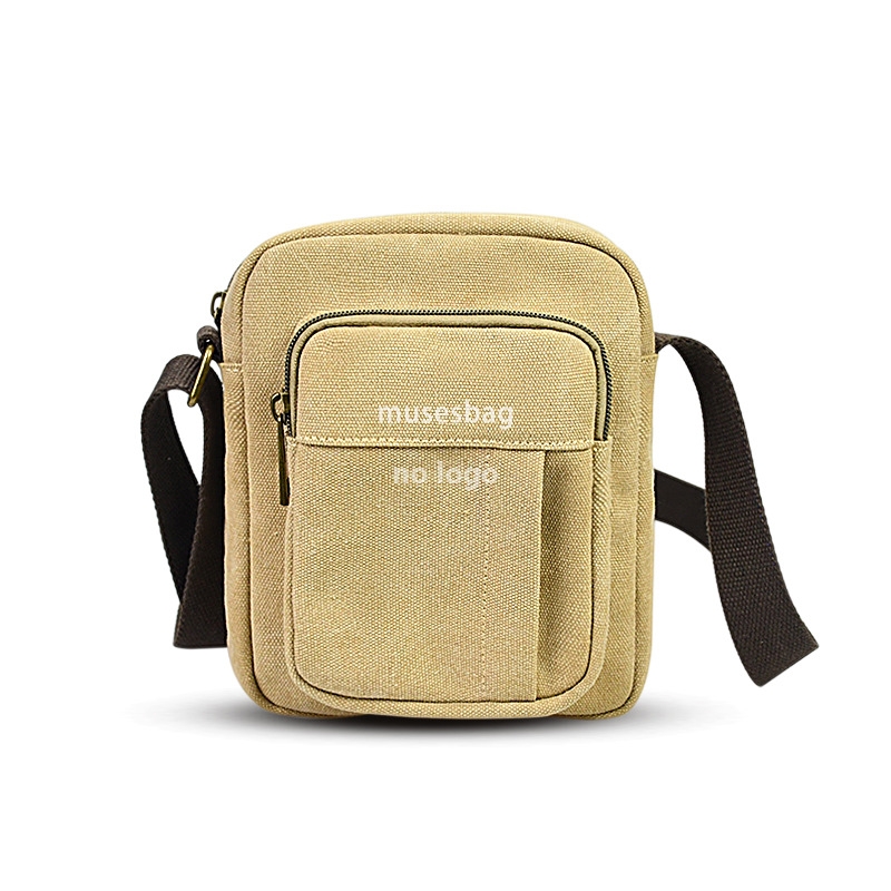 Leisure simple canvas crossbody bag Korean version of the trend shoulder bag all outdoor travel crossbody bag lightweight sports bag