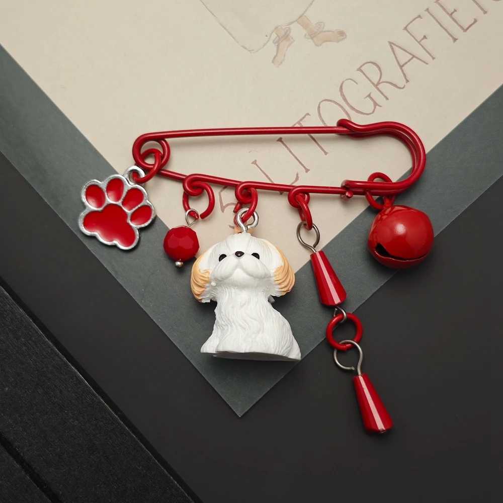 Resin Teddy Dog Animal Brooch Stone Womens Brooch Neo Gothic Jewelry Gift W240815