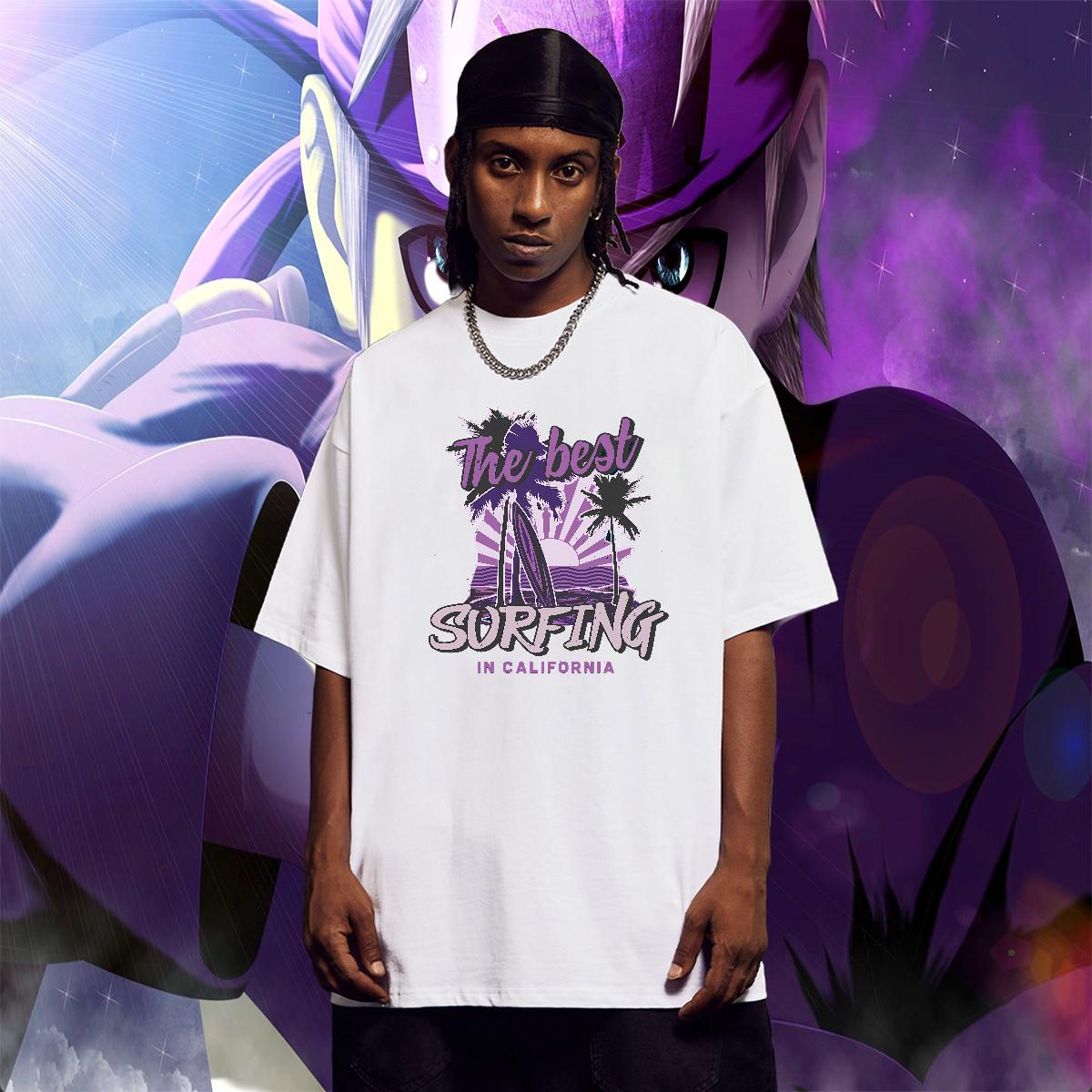 Popular Men Clothes T-Shirt Anime Printing Street 230g Cotton Custom Big Size Breathable surfing T-Shirts Factory Direct Tops Shirt
