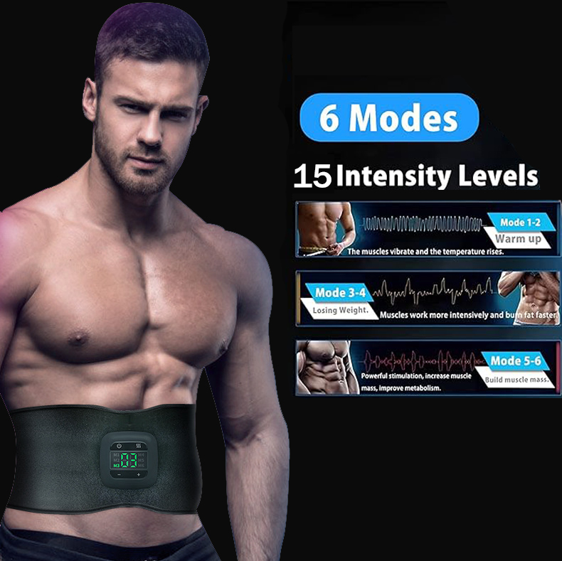 ABS Stimulator Workout Equipment, Ab Machine USB Rechargeable Gear for Abdomen/Arm/Leg, Strength Training Equipment for Men and Women