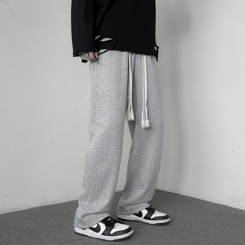 M-5XL Plus Size Mens Joggers Pants Streetwear Casual Jogging Bottom Loose Fit Sweat Pants ElasticWaist with Drawstring Trousers 240815