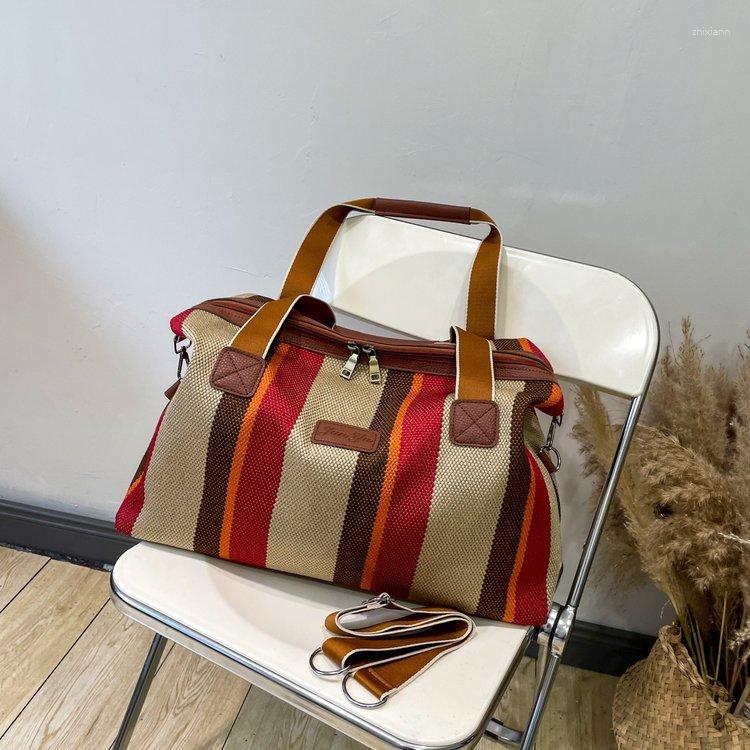 Free Shipping Clutch Bags Big Bag For Women 2024 Fashion Striped Canvas Commuter Portable Tote Fashionable Shoulder Crossbody Designer Bag Luxury Bag 