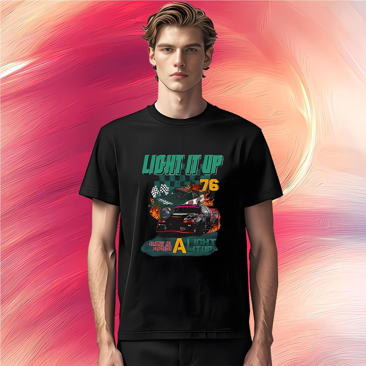Comfortable car Man T Shirts Street Men Clothes T-Shirt 230g Cotton Designer Short Sleeve O-Neck Skull Tops