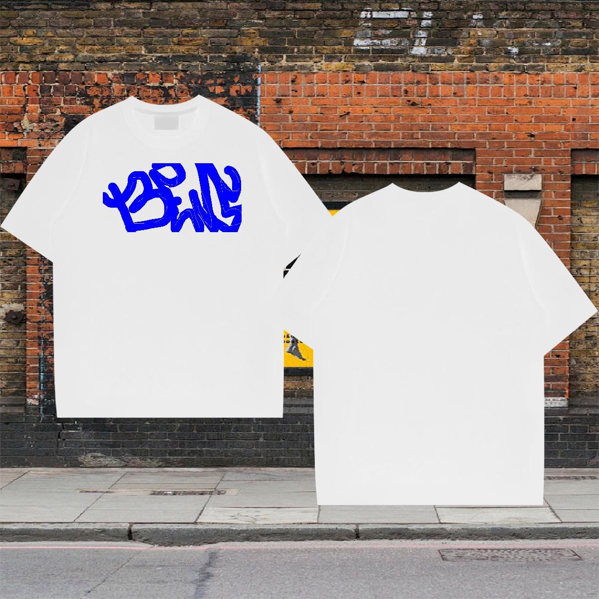 Popular Mens Tshirts Street Casual 230g 100% Cotton Customized Crew Neck Breathable letter T Shirt For Man Fashion Casual Tops