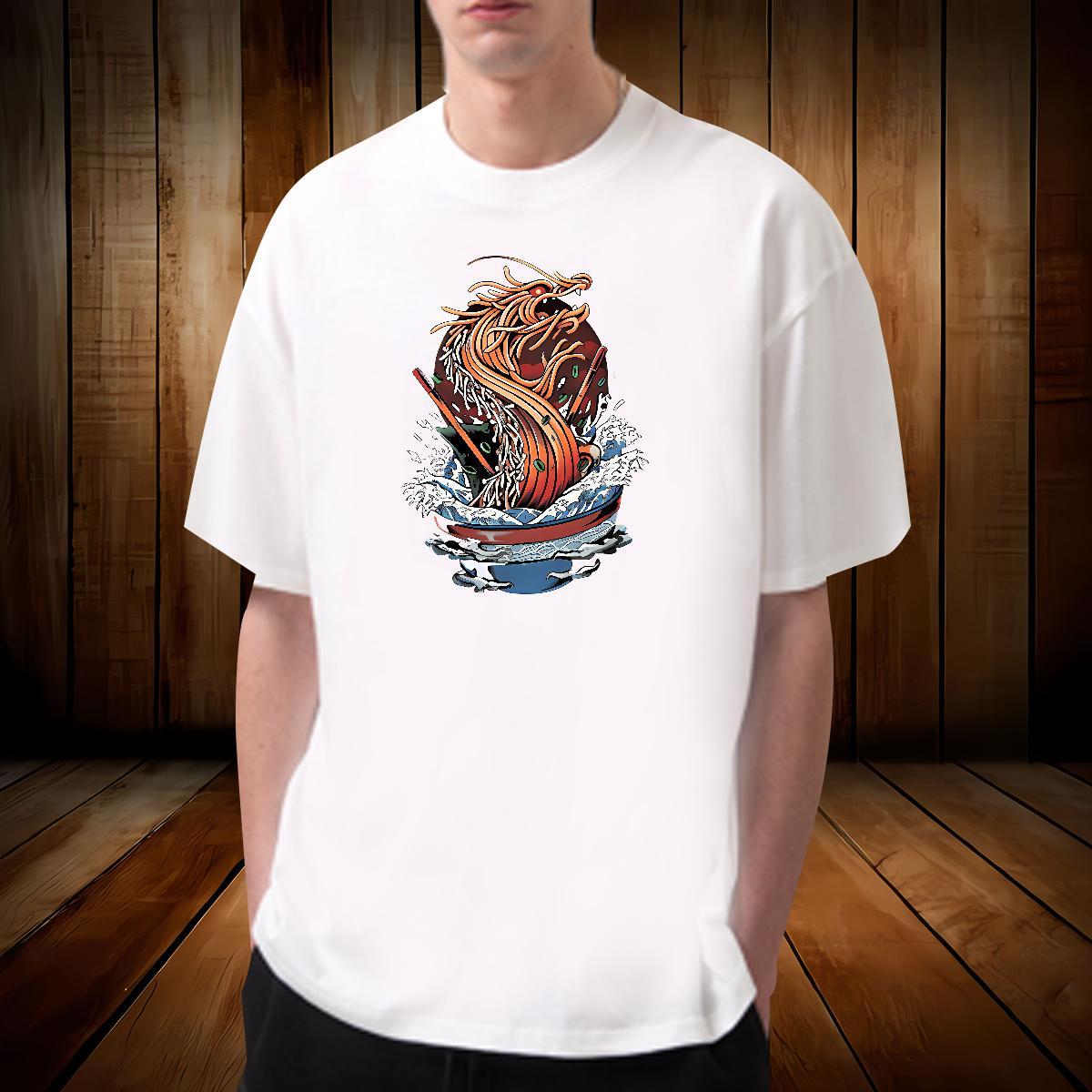 Loose Fit dragon T Shirt For Man Daily Wear Men Tees 230g Pure Cotton Classic Casual Breathable Crew Neck Oversized 4XL Clothings