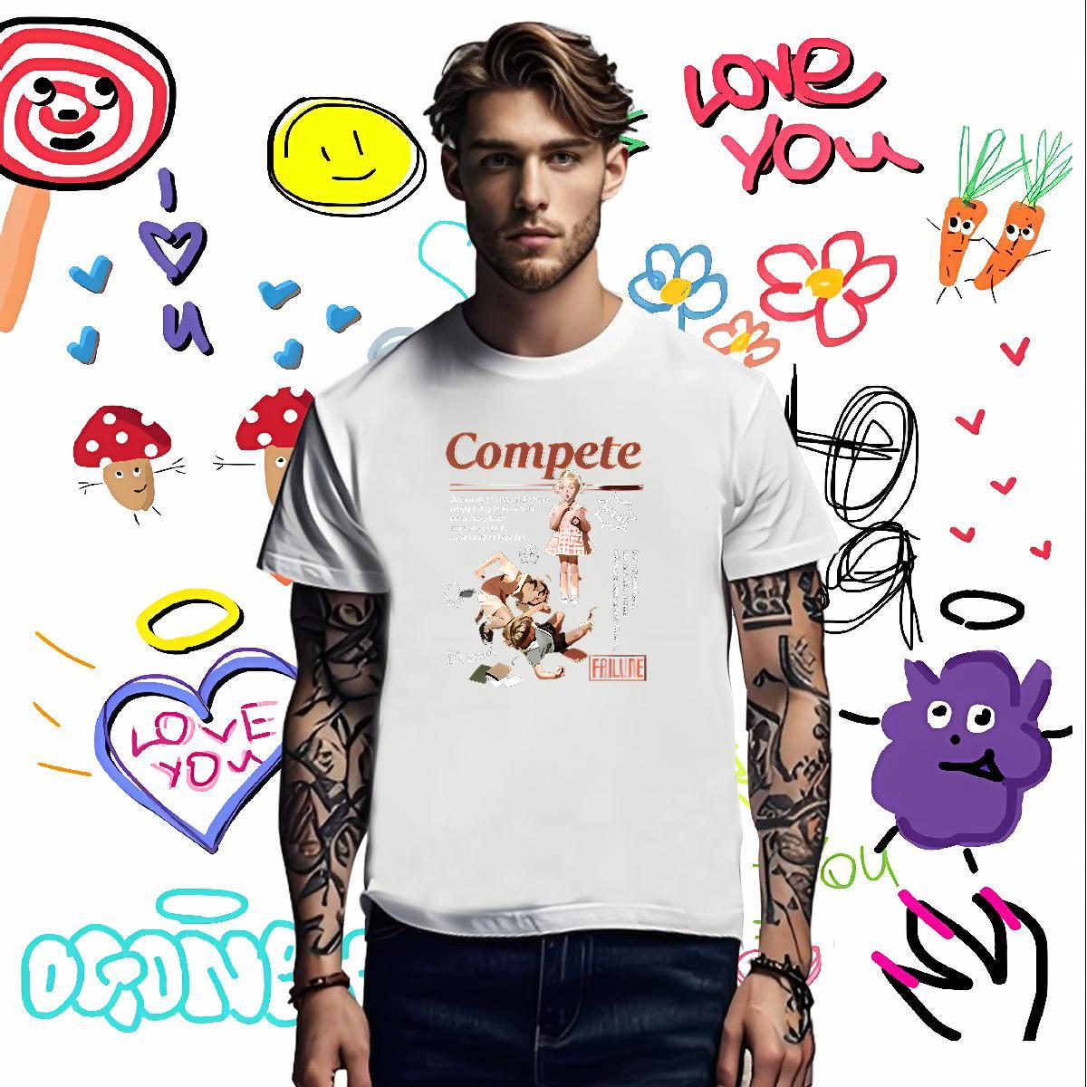 Men T Shirts 230g Cotton letter Casual Beach O Neck Short Sleeves Plus Size Custom Tshirt for Man Woman 2024 Summer Cool Design Tees Shirts