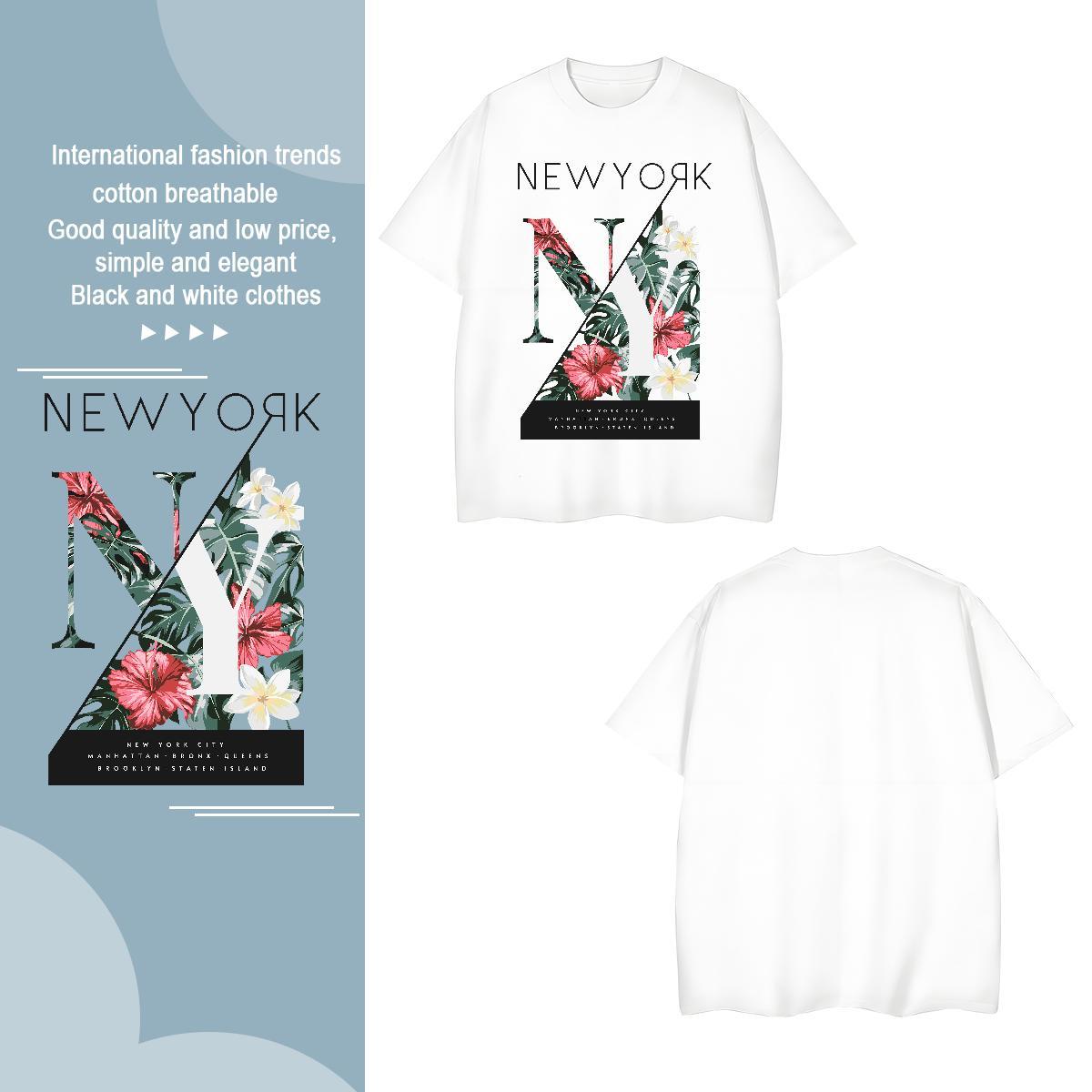T shirt 230g 100% Cotton flower Home Outdoor Breathable Short Sleeve Skull Tshirt for Man Woman Fashion TOP Quality Tees