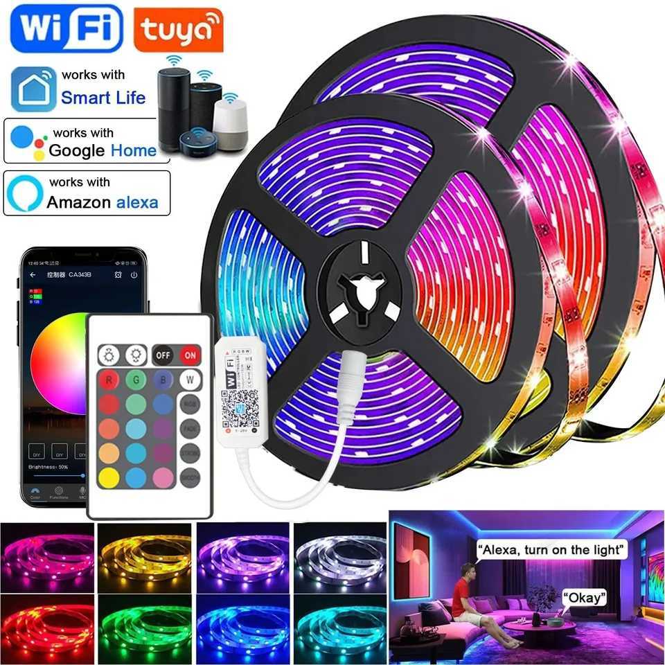 Rgb Led Strip 12V Waterproof Led Light Outdoor Tape 5050 2835 Self-Adhesive Flexible 15M 20M Luces Ice String Led Wall Room Band CL240815