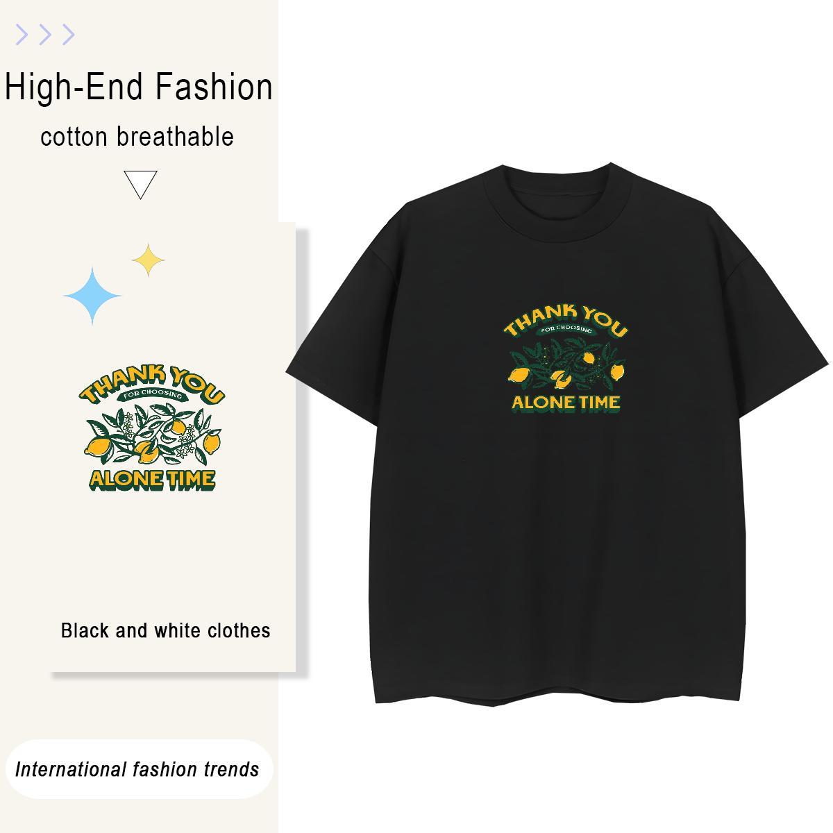 Loose Fit Tshirts Daily Wear 230g Cotton Oversized Breathable letter T-Shirts for Men Classic Casual Clothes