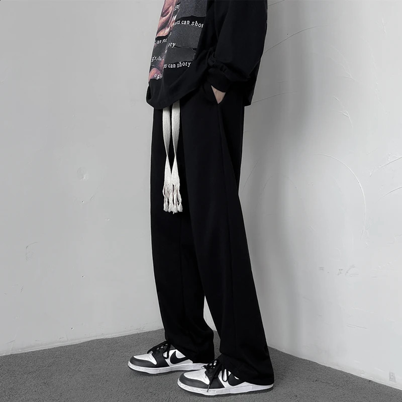 M-5XL Plus Size Mens Joggers Pants Streetwear Casual Jogging Bottom Loose Fit Sweat Pants ElasticWaist with Drawstring Trousers 240815