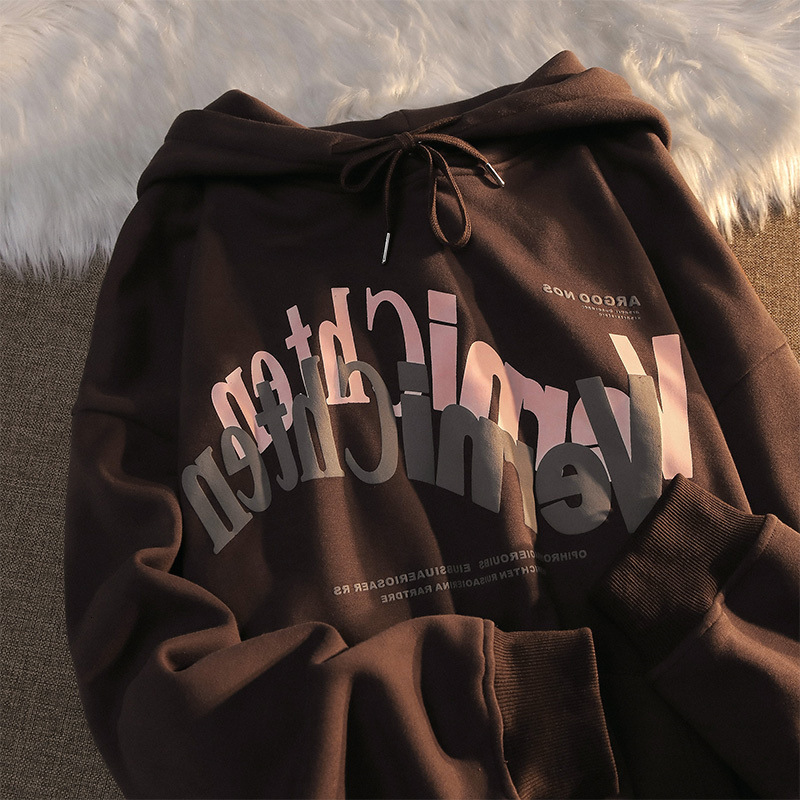 Hooded sweatshirt for women 2024 Korean style new letter printed loose long sleeved top, student pullover jacket trendy dongdumaoyi