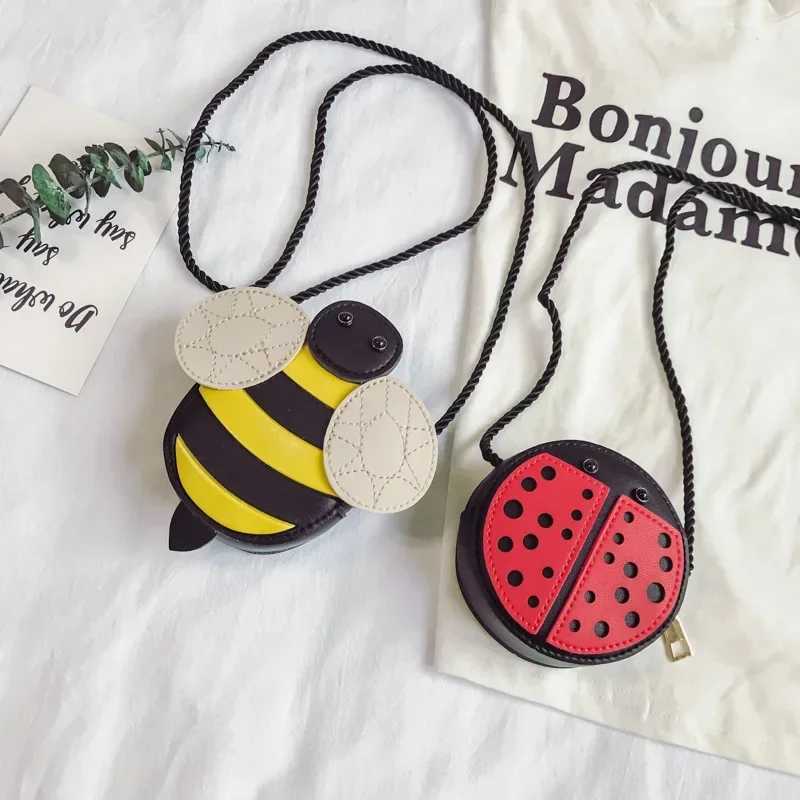 Cartoon Bee Ladybug Snail Messenger Bag Cute Children PU Leather Coin Wallet Handbag Cute Children Accessories Shoulder Bag W240813