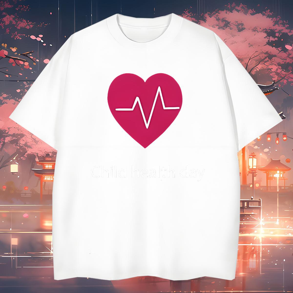 T Shirt For Man 230g 100% Cotton heart Street Casual Round Neck Short Sleeve Custom Print Oversized Couples T Shirts New Designer Comfortable Clothes