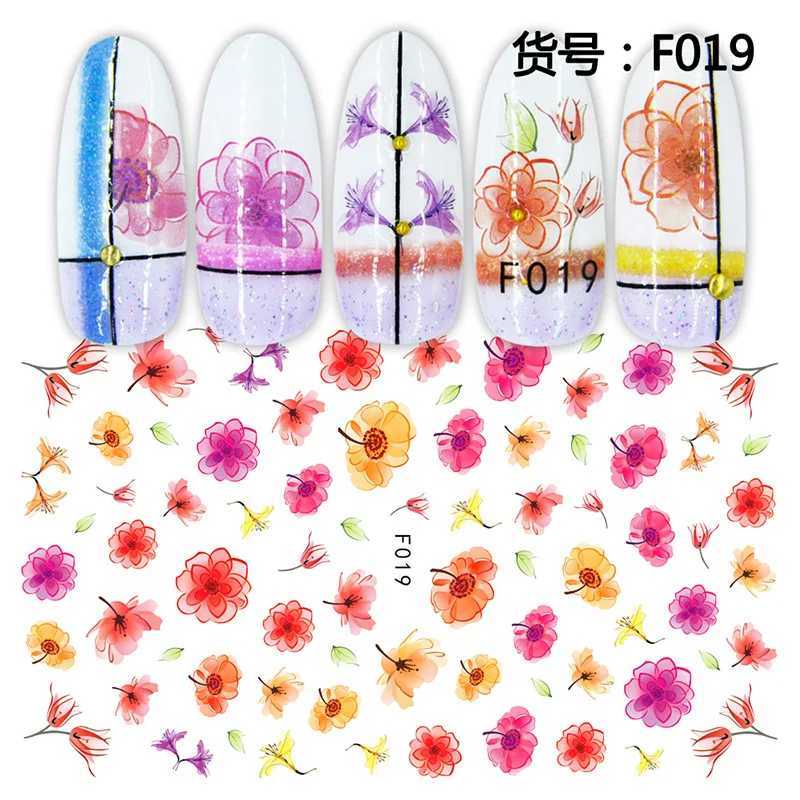 3D Dandelion Peach Blossom Maple Leaf Nail Sticker Nail Art Decoration Color Flower Nail Decal Nail Art Supplies Nail PartsXJ240814