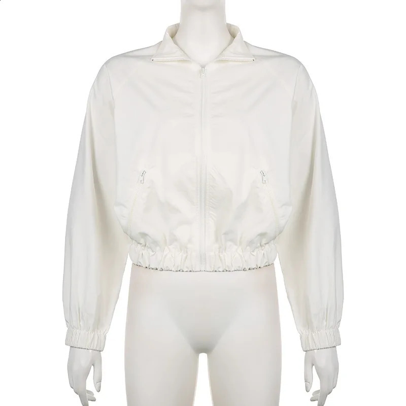 Womens clothing white thin sun protection outdoor jacket sports UV resistant and windproof zipper 240814
