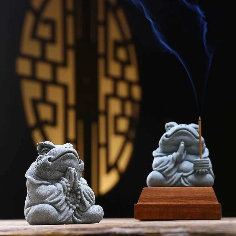 Creative Handmade Stone Tea Pet Decoration Gold Toad Green Sand Stone Animal Statue Fish Tank Landscape Home Tea Tray OrnamentsXJ240814