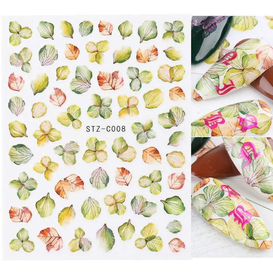 3pcs Purple Flowers Petal Nail Stickers Decals Manicure 3D Adhesive Sliders Tattoo Japanese Charms Nail Art DecorationsXJ240814